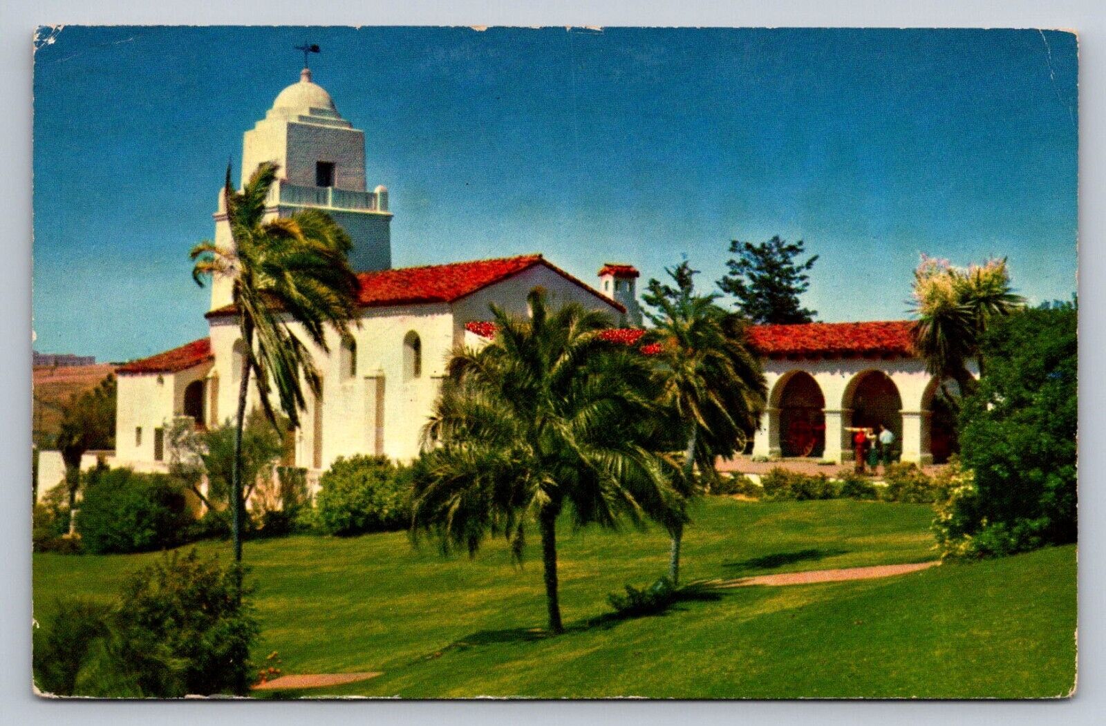 Postcard California San Diego Junipero Serra Museum Old Town 1956 E900