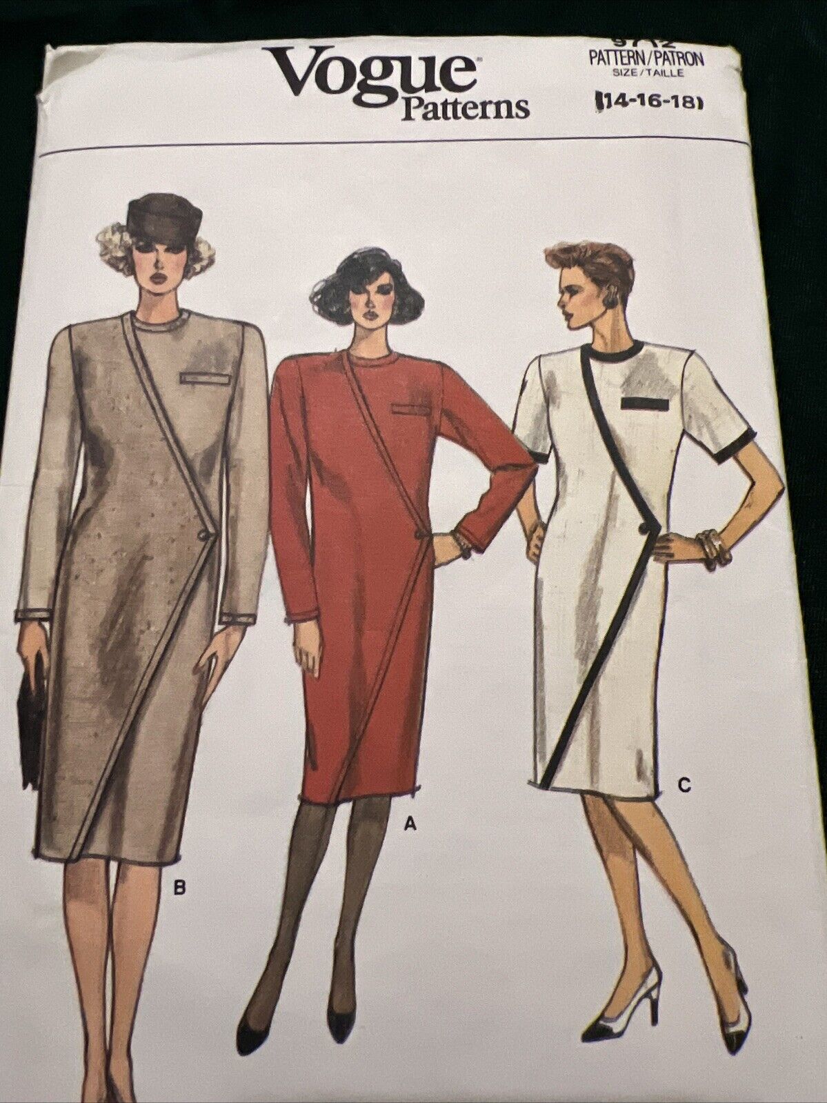 Vintage Uncut Vogue 80s Sewing Pattern Early Fall Dress Sz 14/16/18 Trending Now