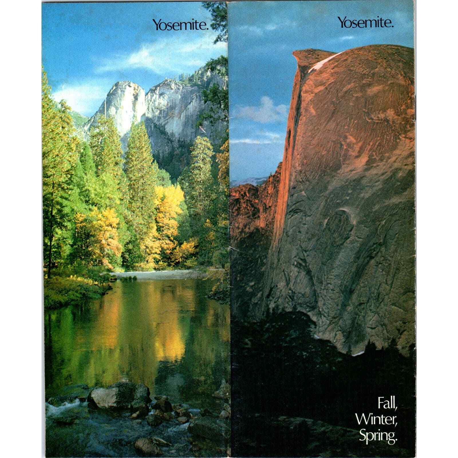 Vintage 1974 Yosemite Fall Winter Spring Booklet Fold Out Travel Brochure AD7