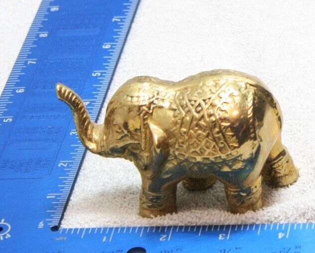 Vintage Bronze Pudgy mini Indian Elephant statue paper weight