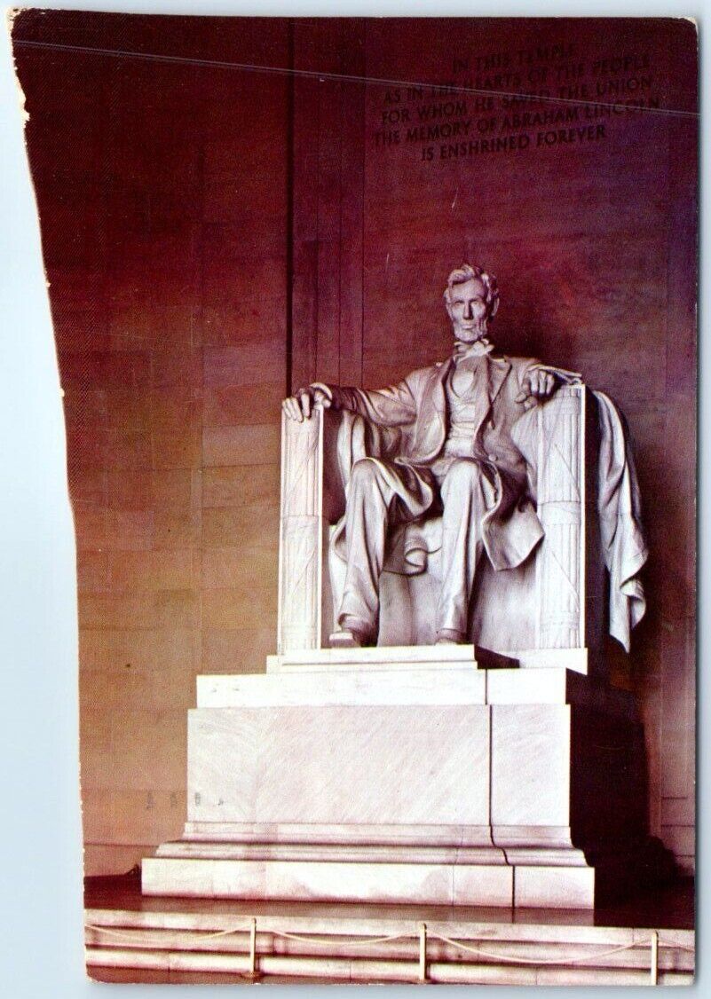 Postcard - Lincoln Statue, Lincoln Memorial - Washington, District of Columbia