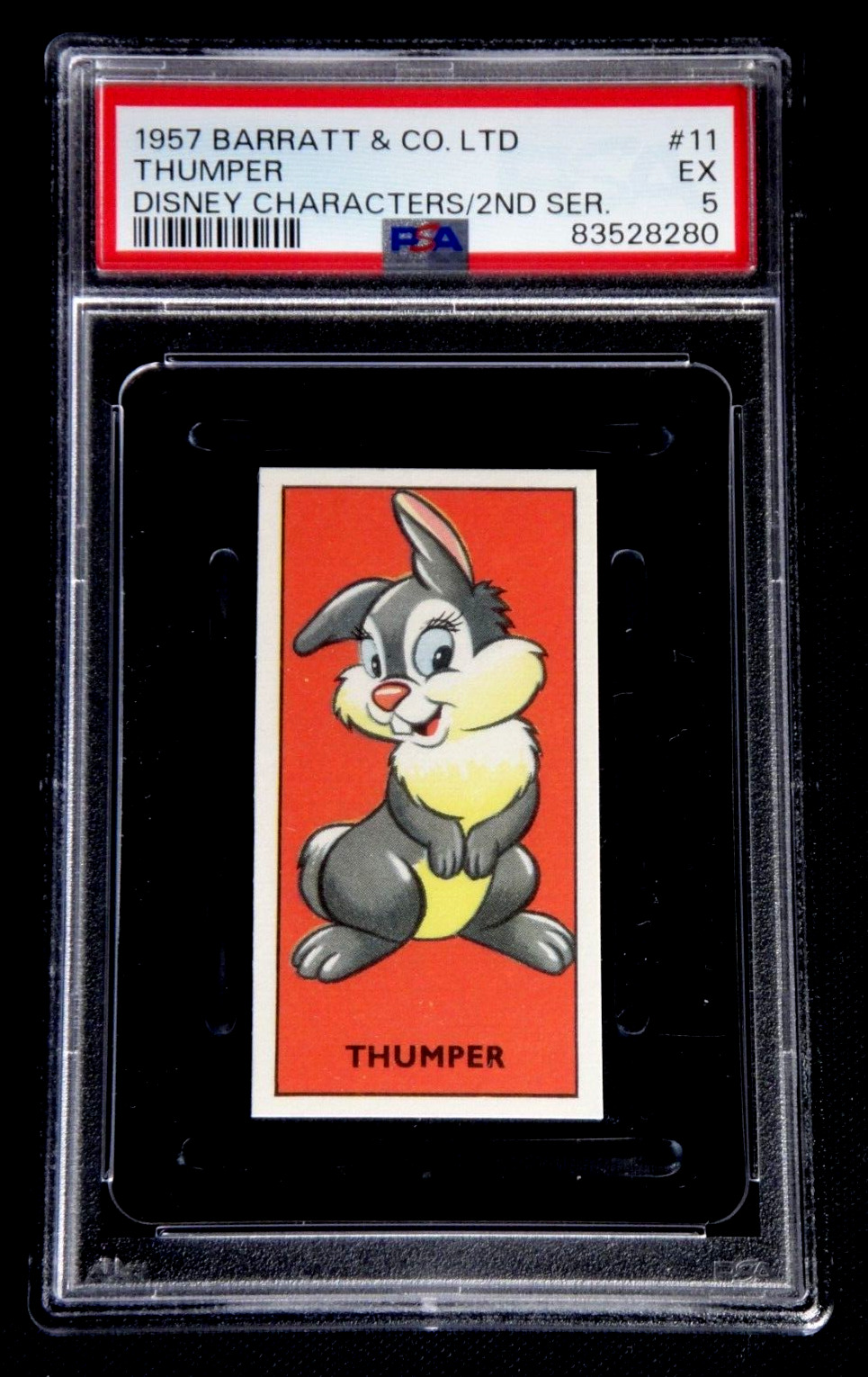 1957 BARRATT & CO LTD. WALT DISNEY CHARACTERS THUMPER #11 PSA 5 EX RARE CARD