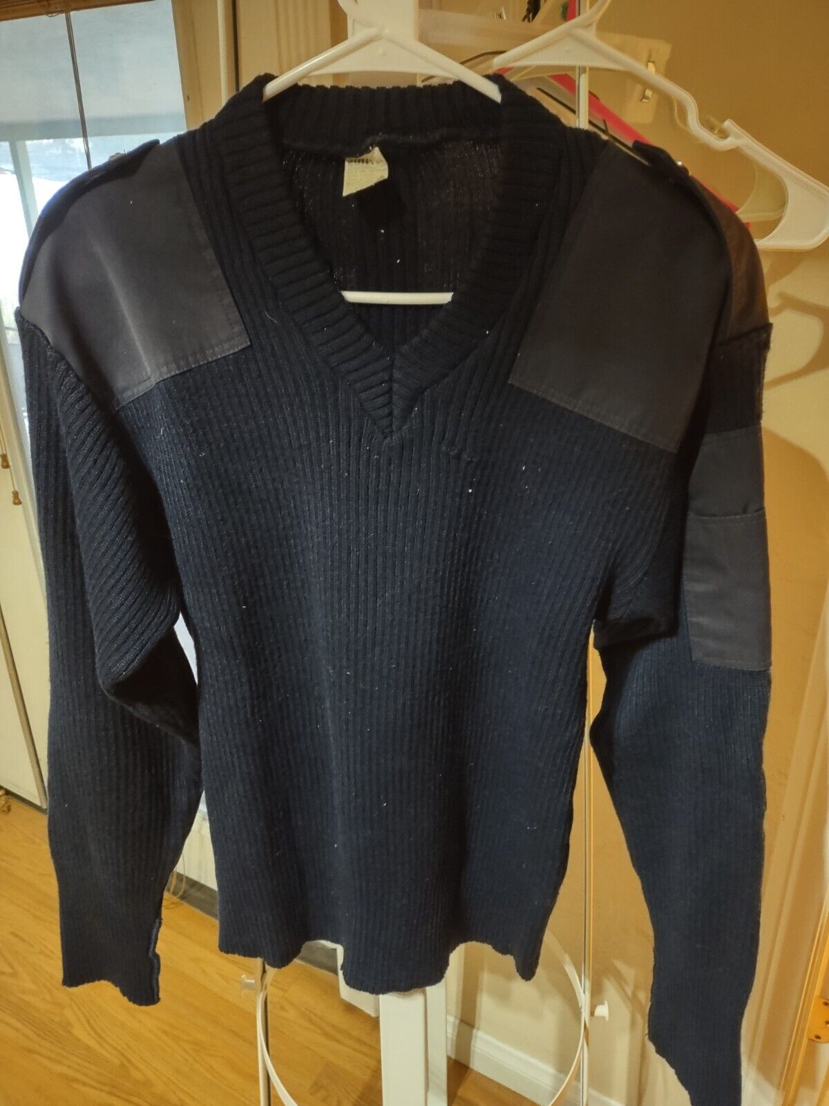 Vintage Carabinieri Sweater Men L Navy Blue V-Neck