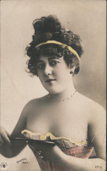 Women Woman in Corset Reutlinger Antique Postcard Vintage Post Card