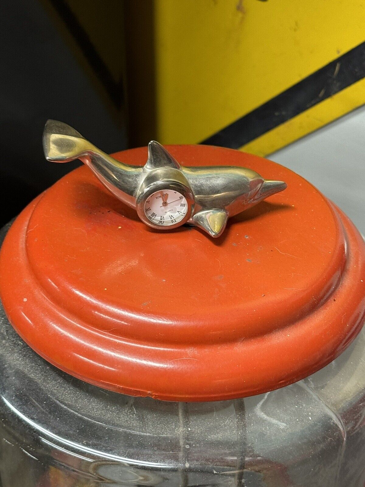 Vintage Mini Rumous Quartz Dolphin Clock 
