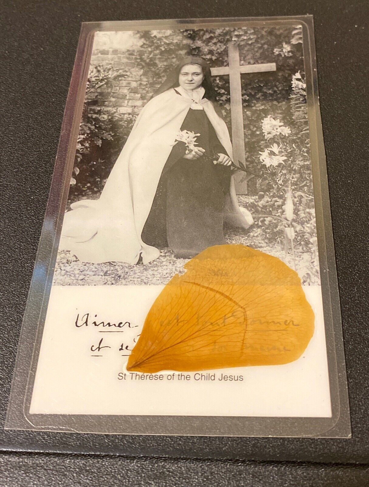 A Rare Relic Of St.Thérèse A Picture And Rose petal Touched To Her Reliquary