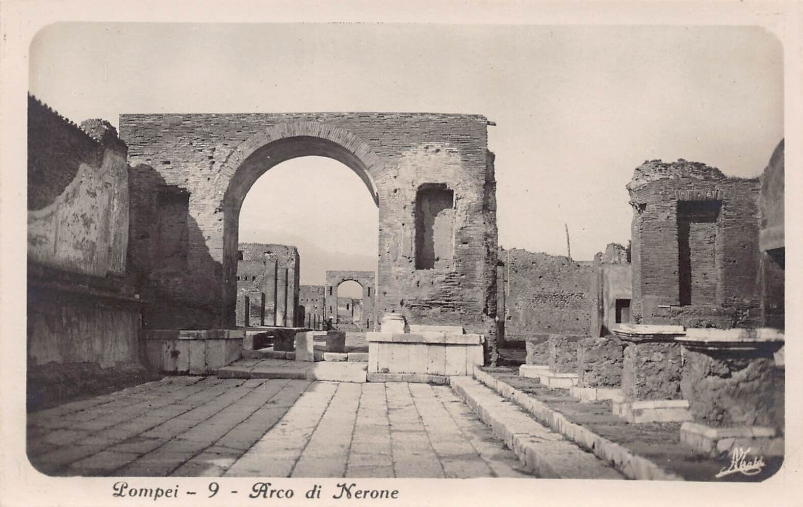 RPPC Pompeii Roman Empire Museum Arch of Tiberius Nerone Photo Vtg Postcard C15