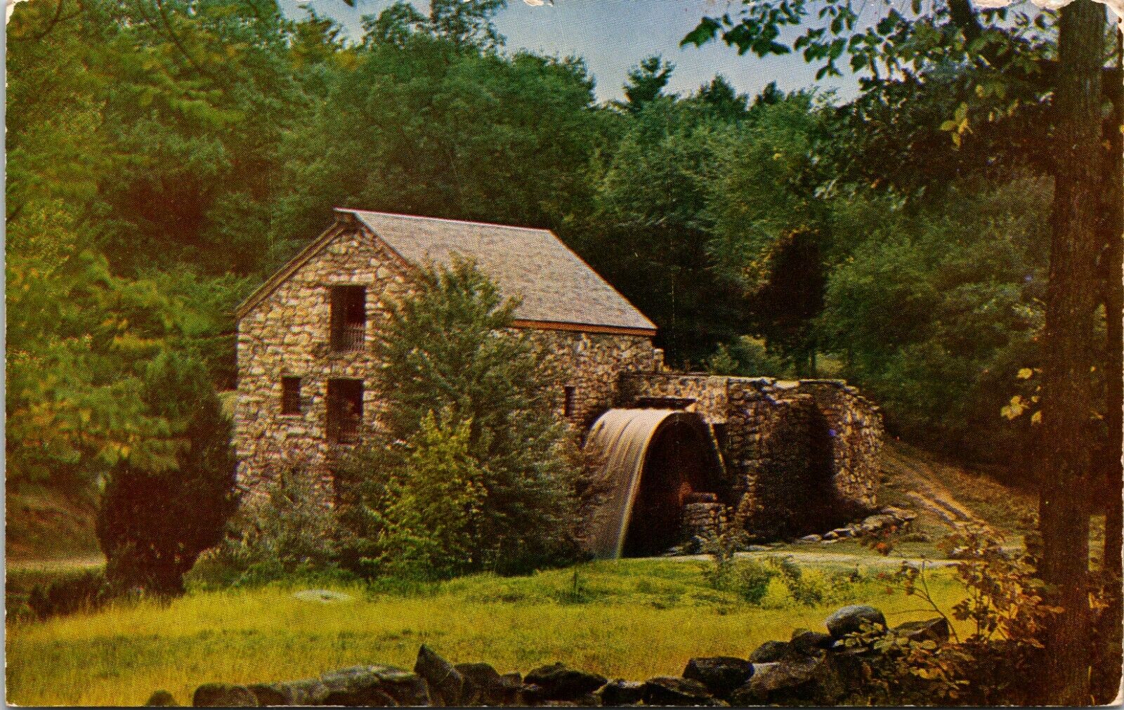 Wayside Inn Grist Mill South Sudbury Massachusetts Vintage Postcard