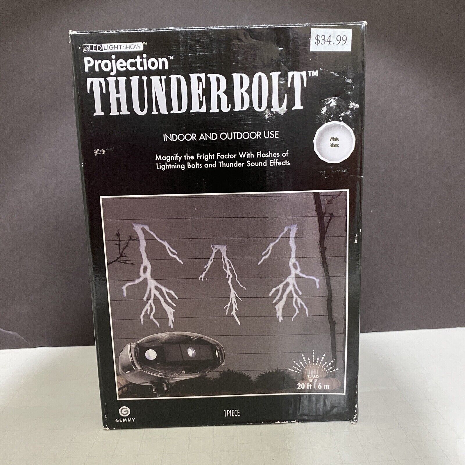 ThunderBolt Halloween Gemmy LED Lightshow Projection Lightning & Sound Thunder