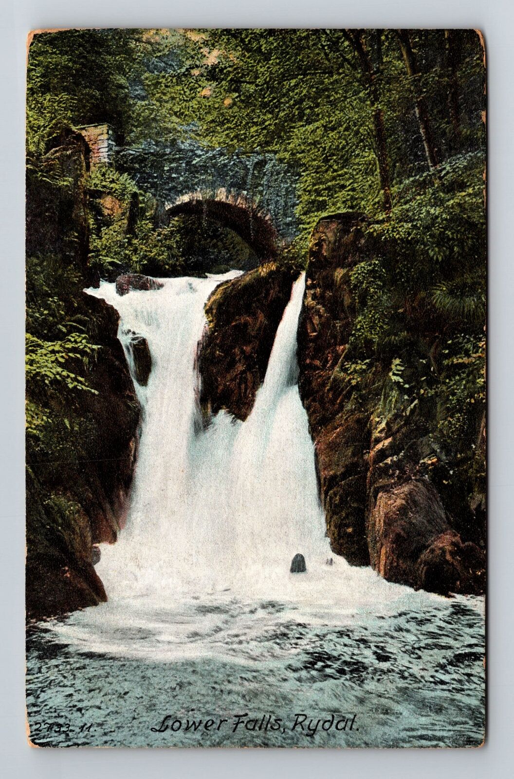 Rydal England-England, Lower Falls, Lake Region, Vintage Postcard
