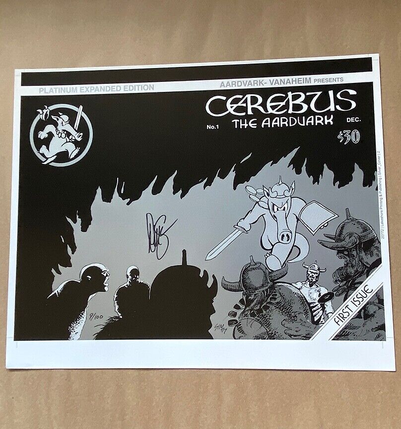 Cerebus #1 Remastered Unmounted Signed & Numbered Platinum Cover + Poster