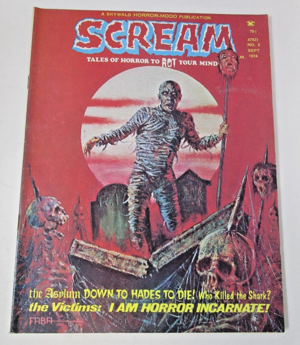 Scream #9 1974 [FN/VF] Vintage Skywald Horror Magazine High Grade