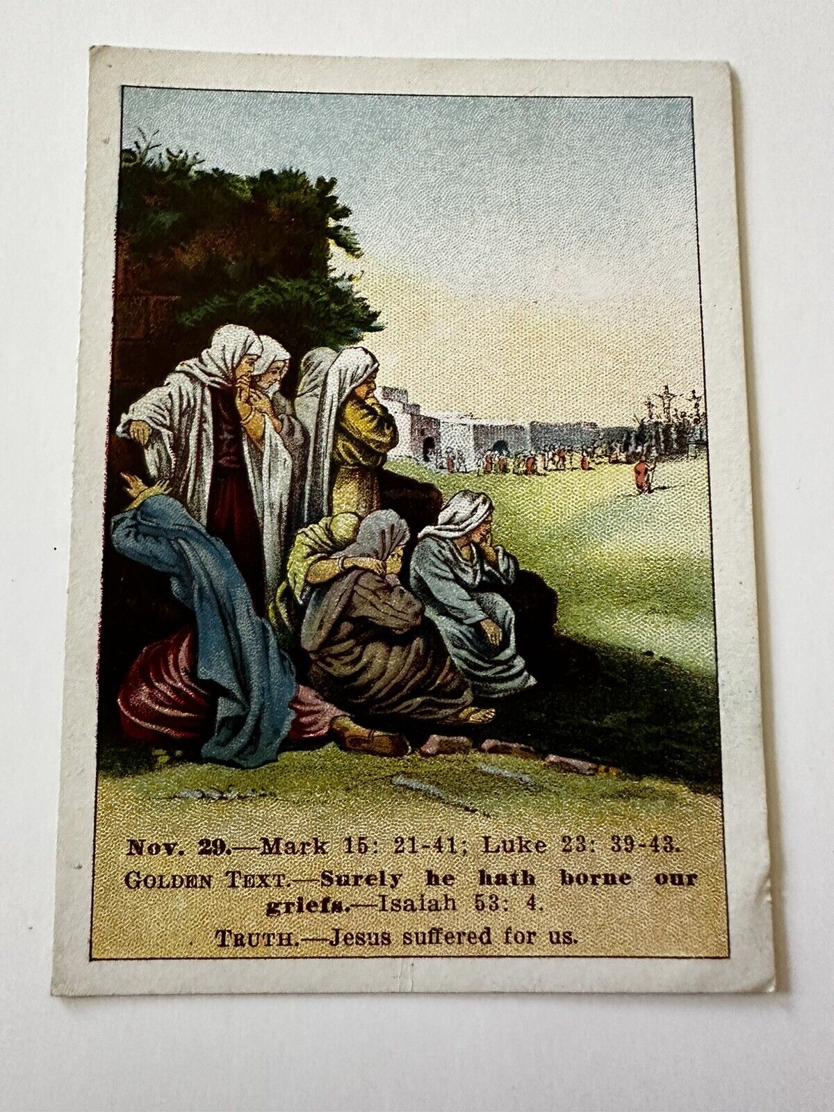 Vintage 1914 Bible  Picture Lesson Card Vol. 36 No. 4 Christ Crucified