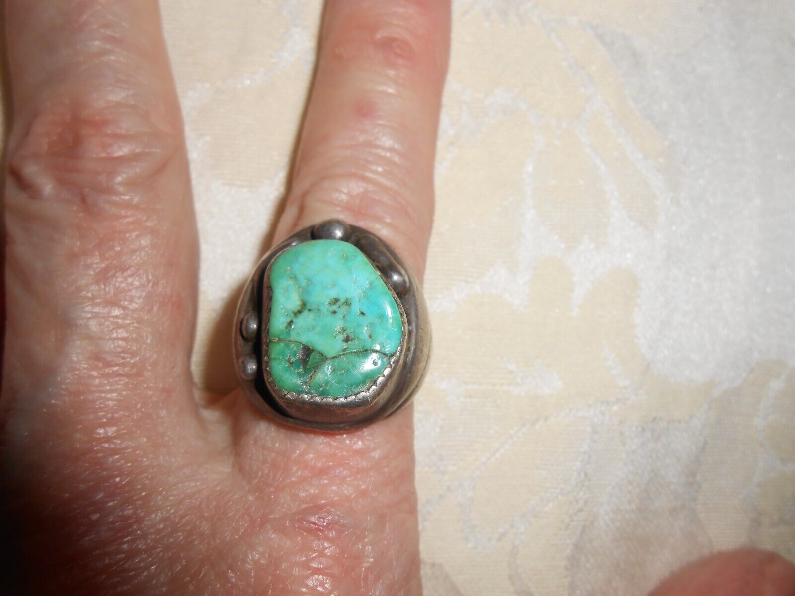 Southwestern Vintage Turquoise Men\'s Ring Size 9 - Pawn Find