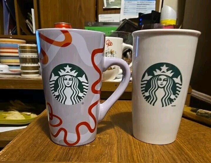A pair of Starbucks Ceramic Coffee Mugs