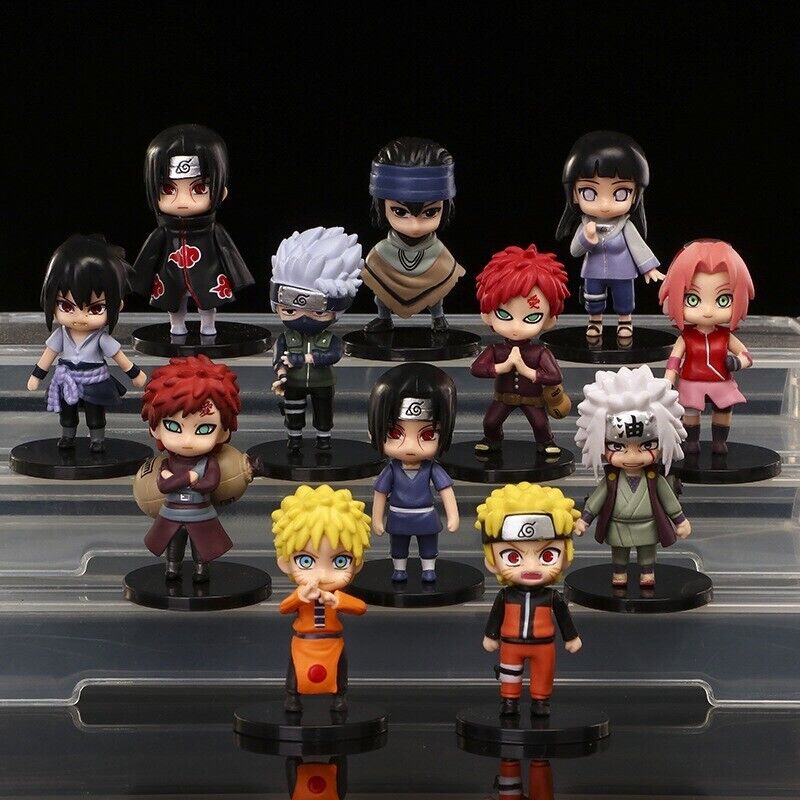Uzumaki Naruto Kakashi 12 PCS Anime PVC Action Figure Collectible Xmas Toys Gift