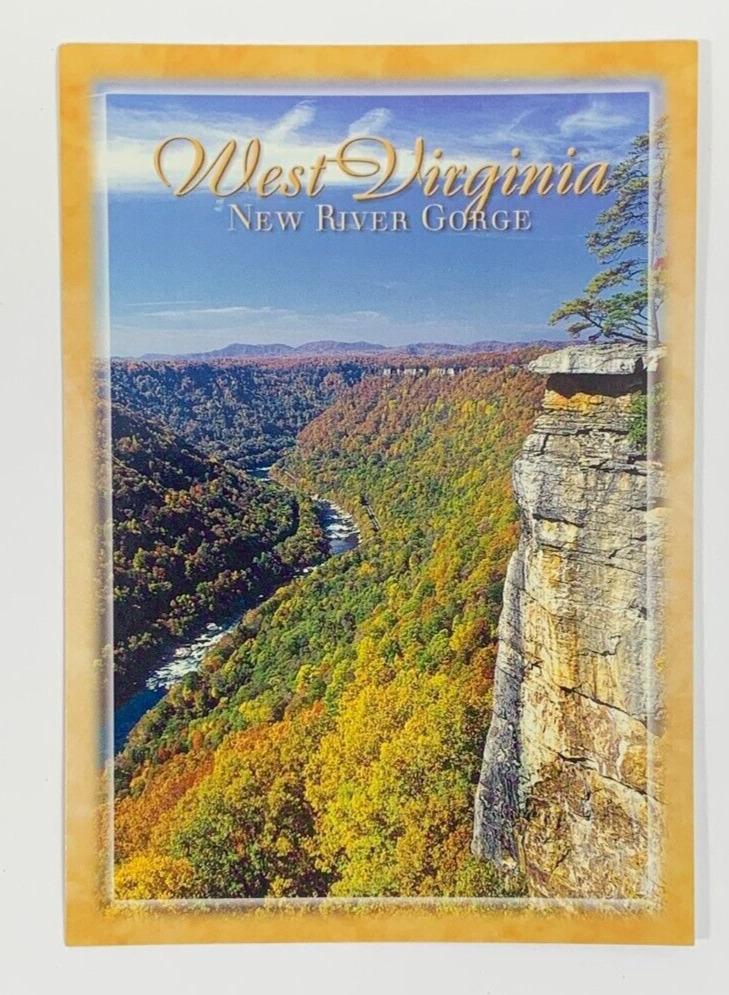 Aerial View of New River Gorge West Virginia Postcard Unposted