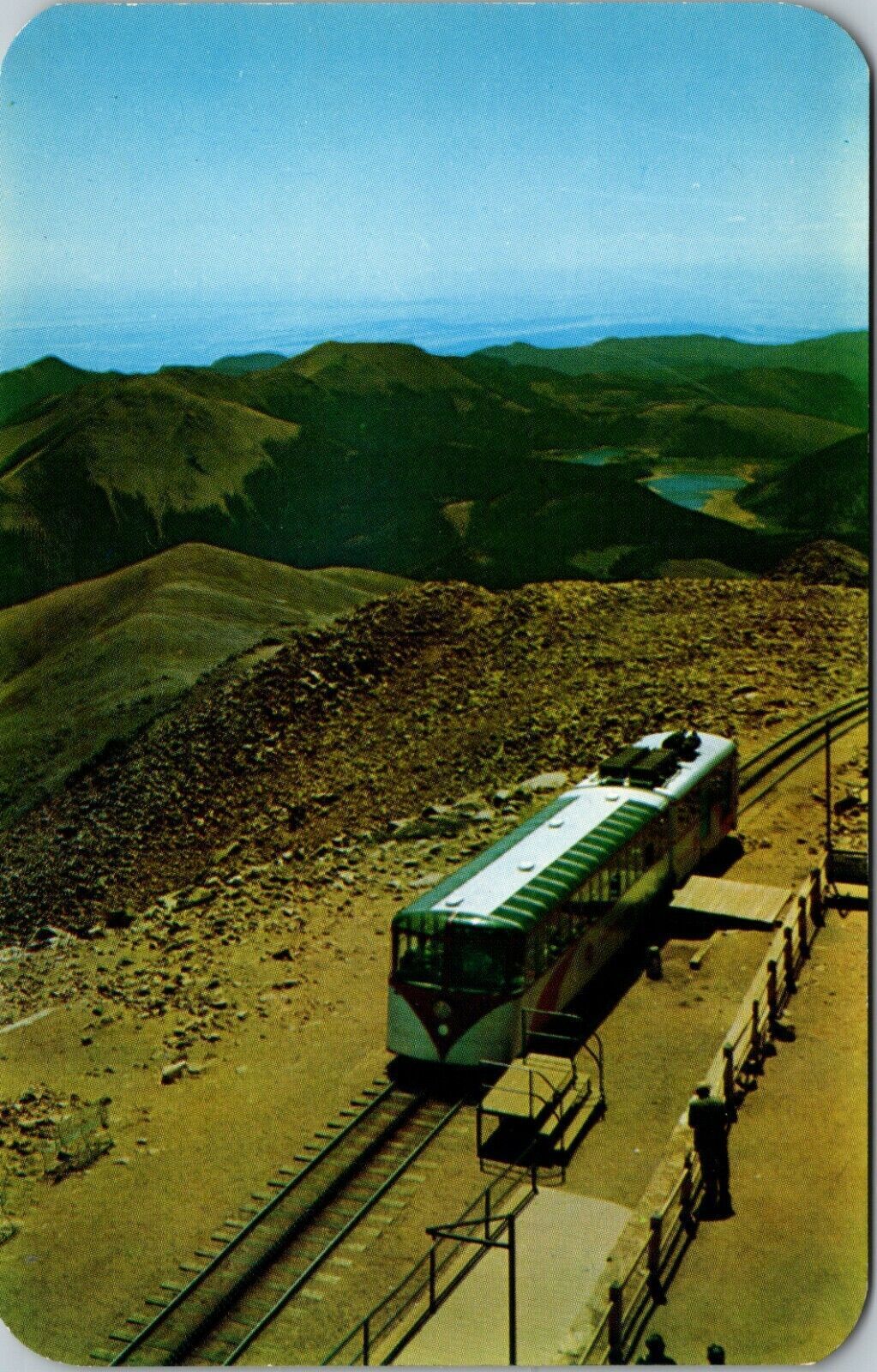Panorama Summit Pikes Peak Streamline Cog Train Colorado Postcard