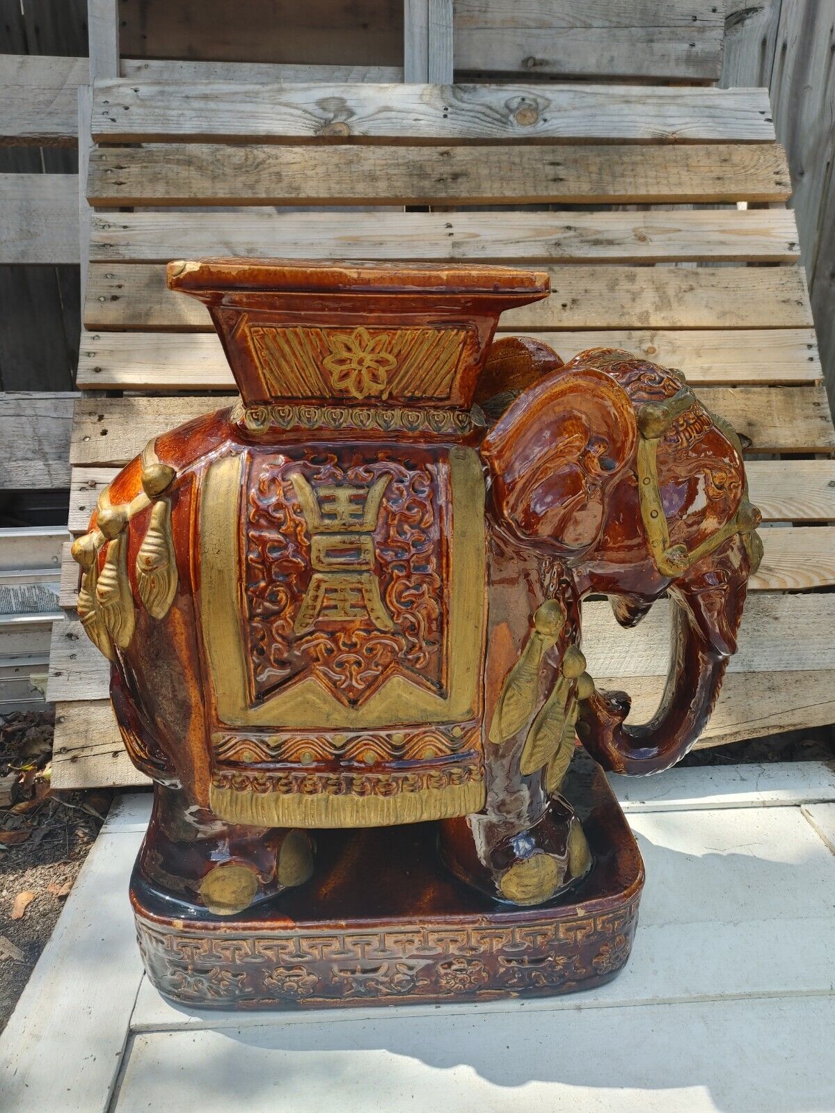 Large Vintage Elephant Table/Garden Seat