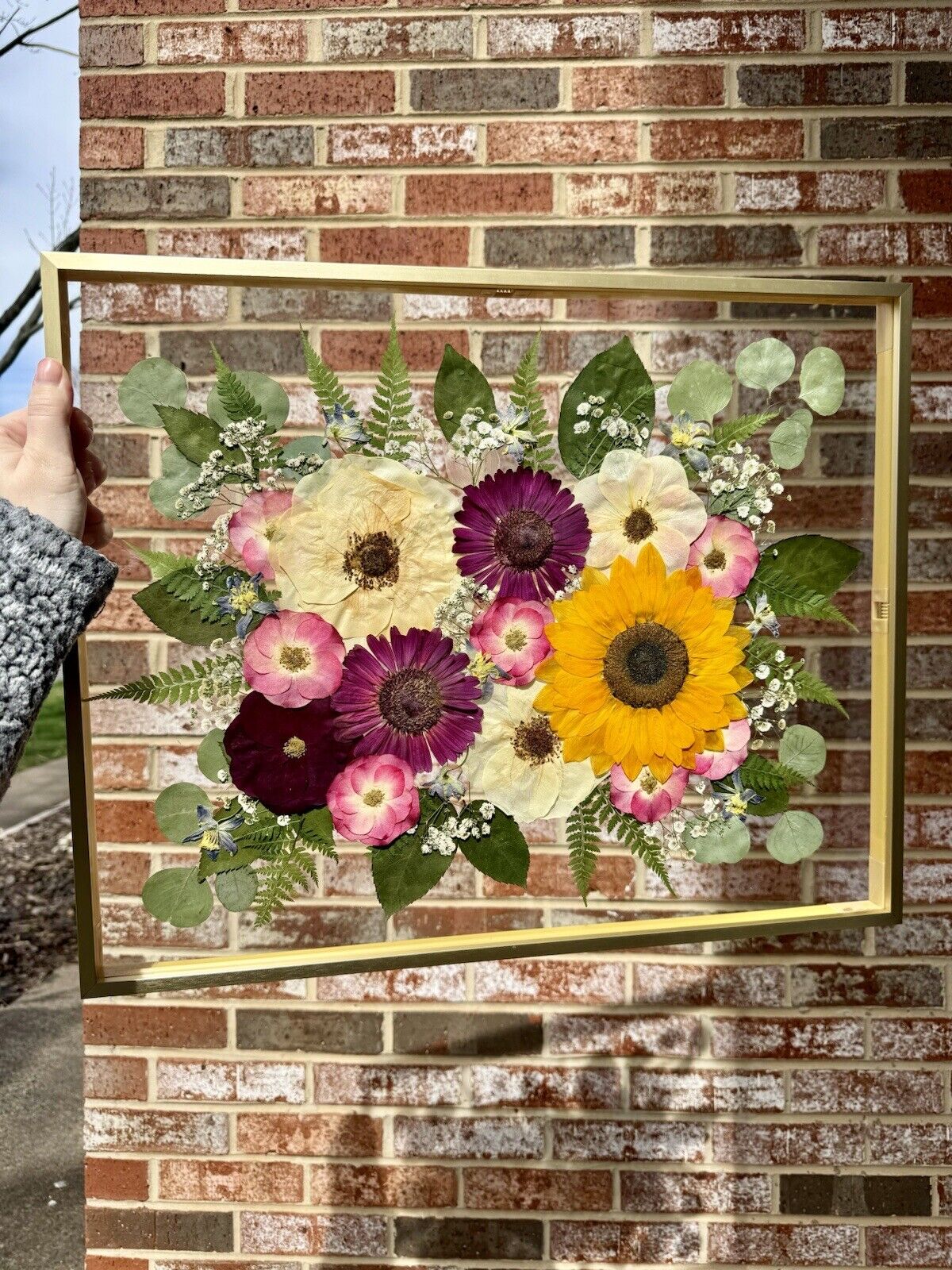 Pressed flower picture frame With Real Flowers