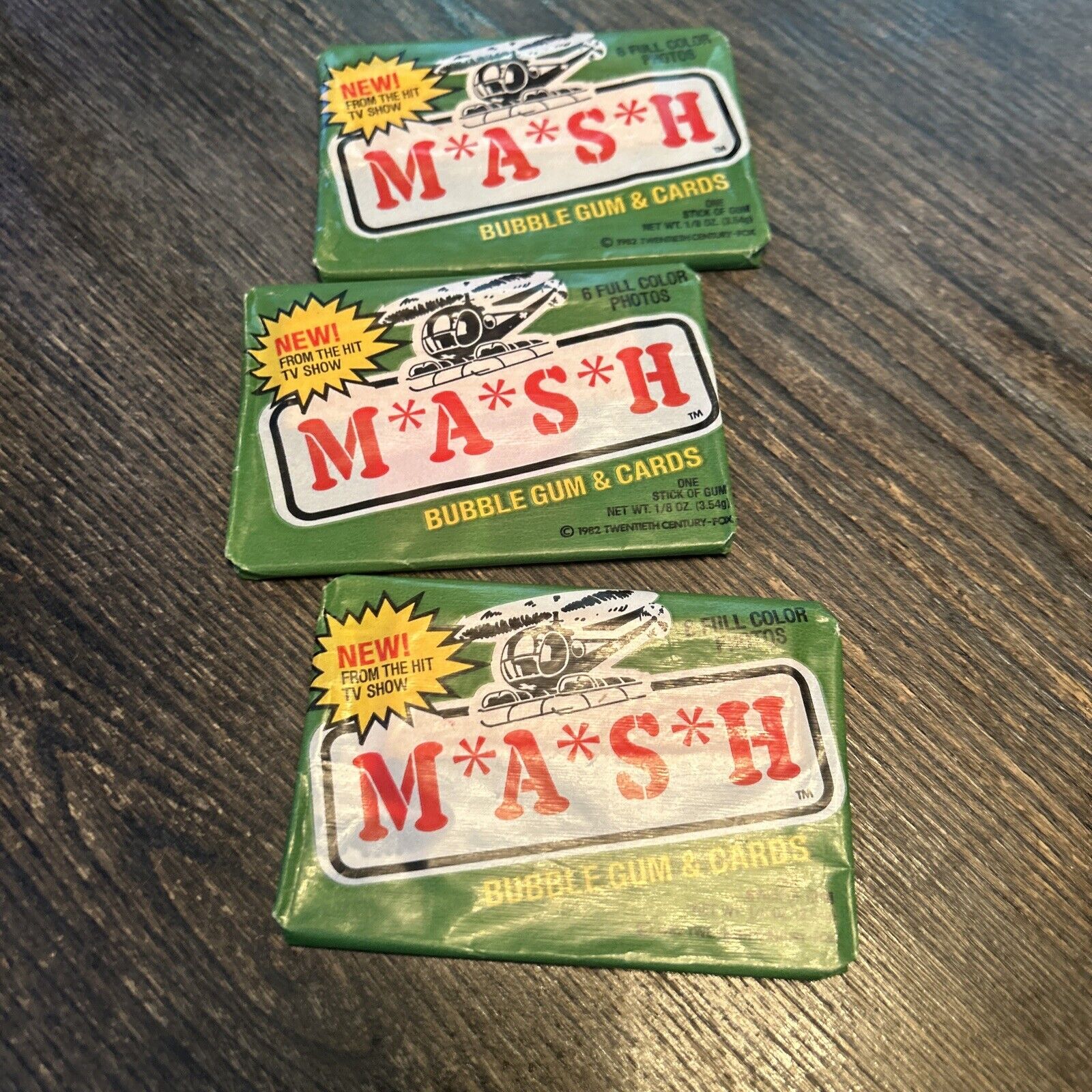 MASH trading cards- 1982. Set Of 3 Unopened Packs