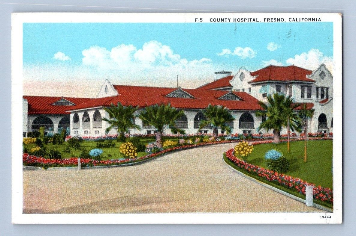 1930\'S. FRESNO, CA. COUNTY HOSPITAL. POSTCARD dm4