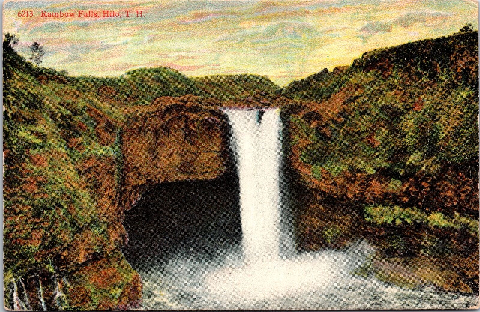 VINTAGE POSTCARD RAINBOW FALLS AT HILO TERRITORY OF HAWAII MAILED 1911
