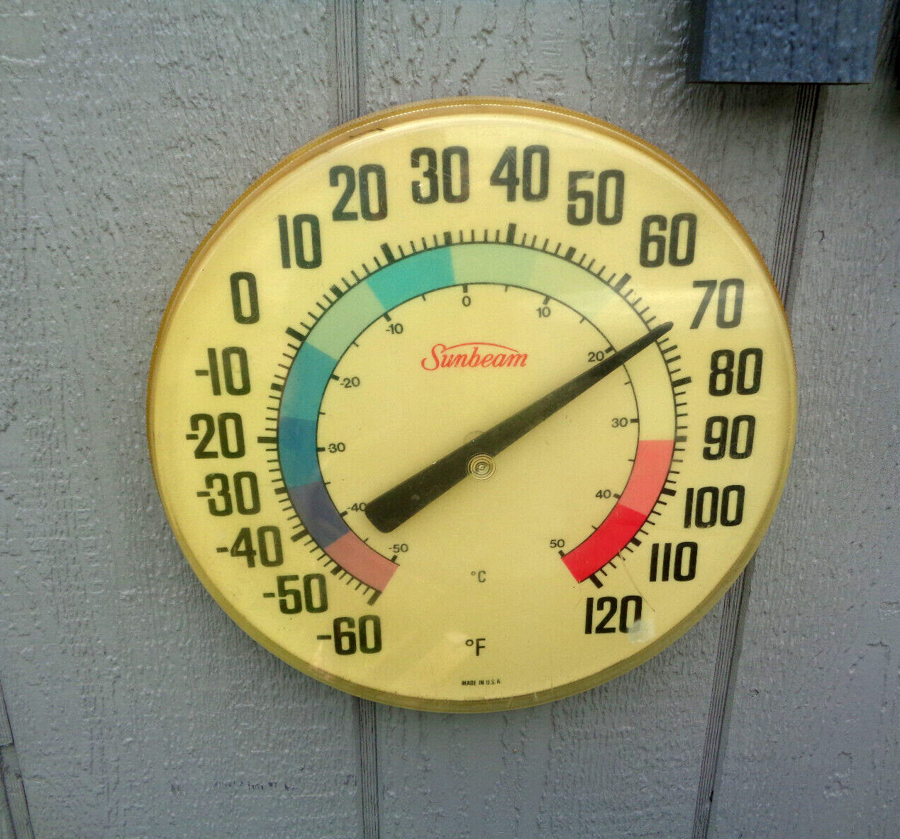 Vintage SUNBEAM Indoor/Outdoor Wall Thermometer 12\