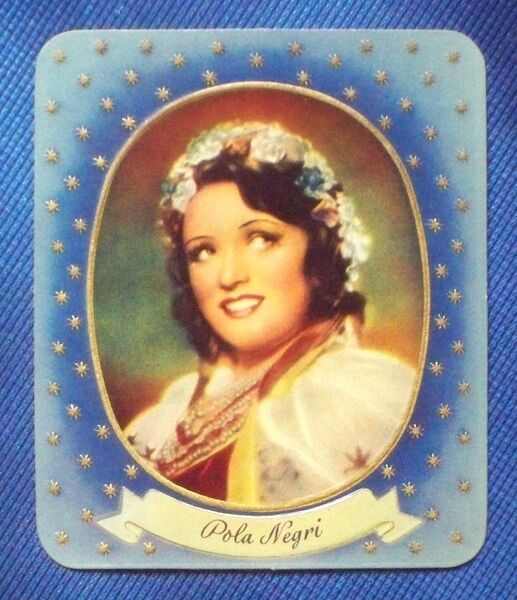 #93 Pola Negri 1936 Aurelia Film Star Embossed Cigarette Card 