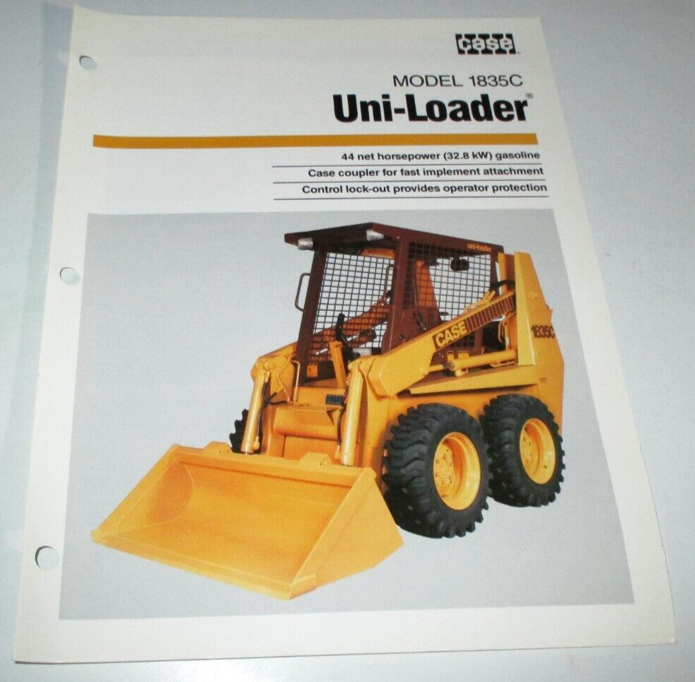 Case 1835C Skid Steer Uni-Loader Specifications Sales Brochure ORIGINAL