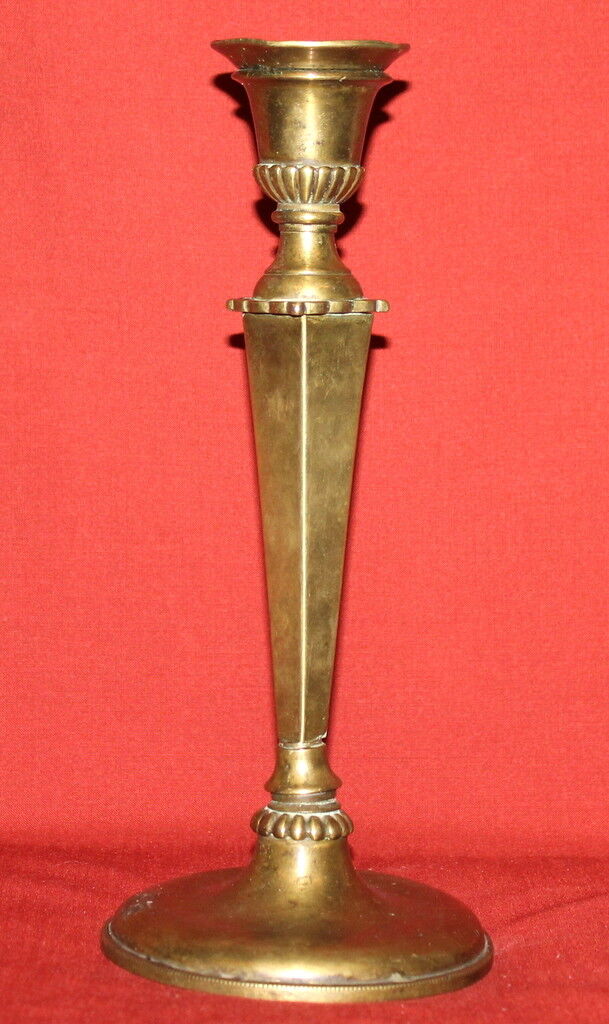 Antique Victorian Solid Bronze Candle Holder Candlestick