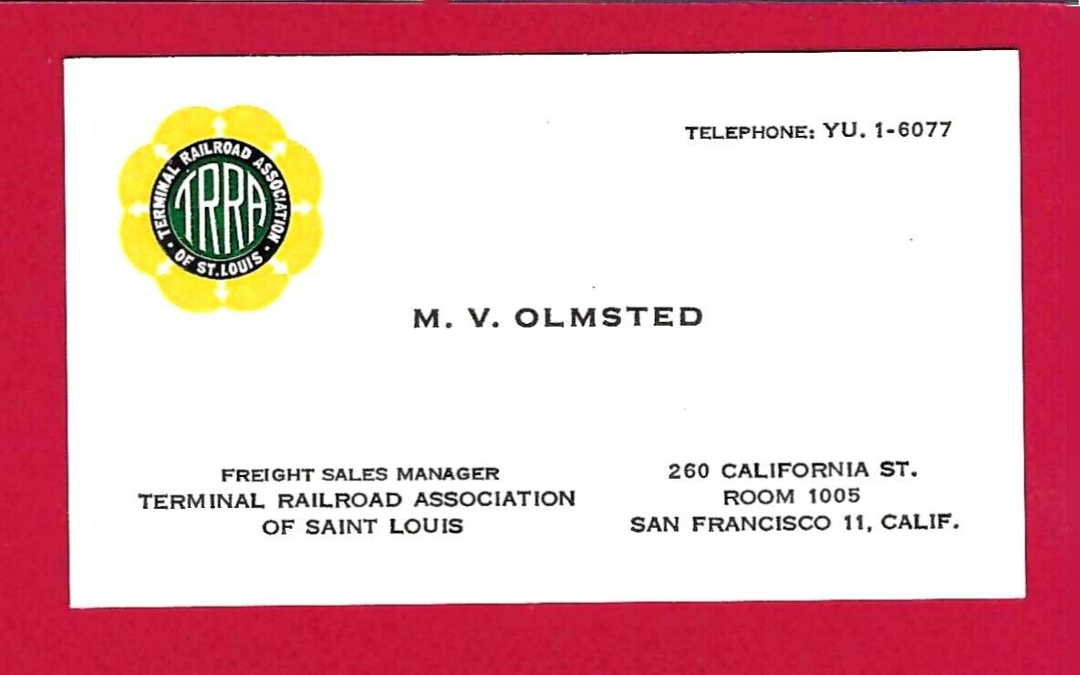 Vintage TRRA - Terminal Railroad Association of St. Louis Business Card - 60\'s