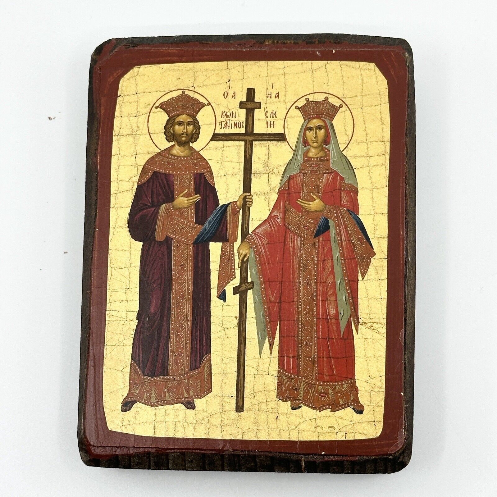 Saint Constantine & Saint Helen Rare Byzantine Greek Orthodox Icon Art