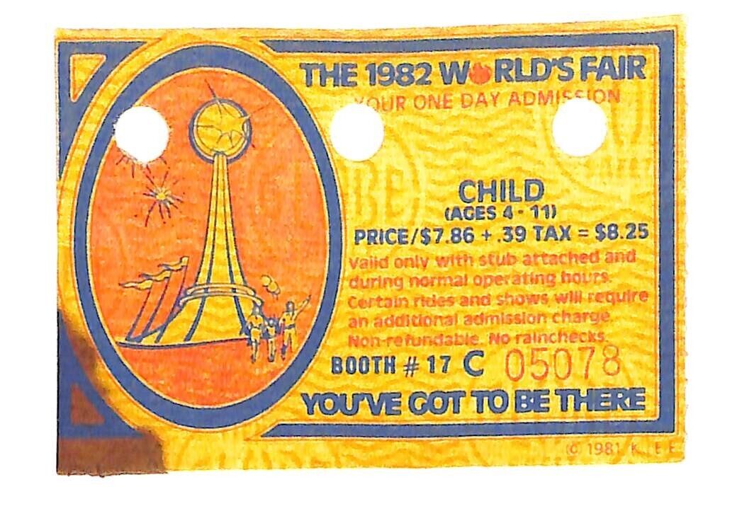 1982 World\'s Fair Ticket Knoxville Tennessee  95456
