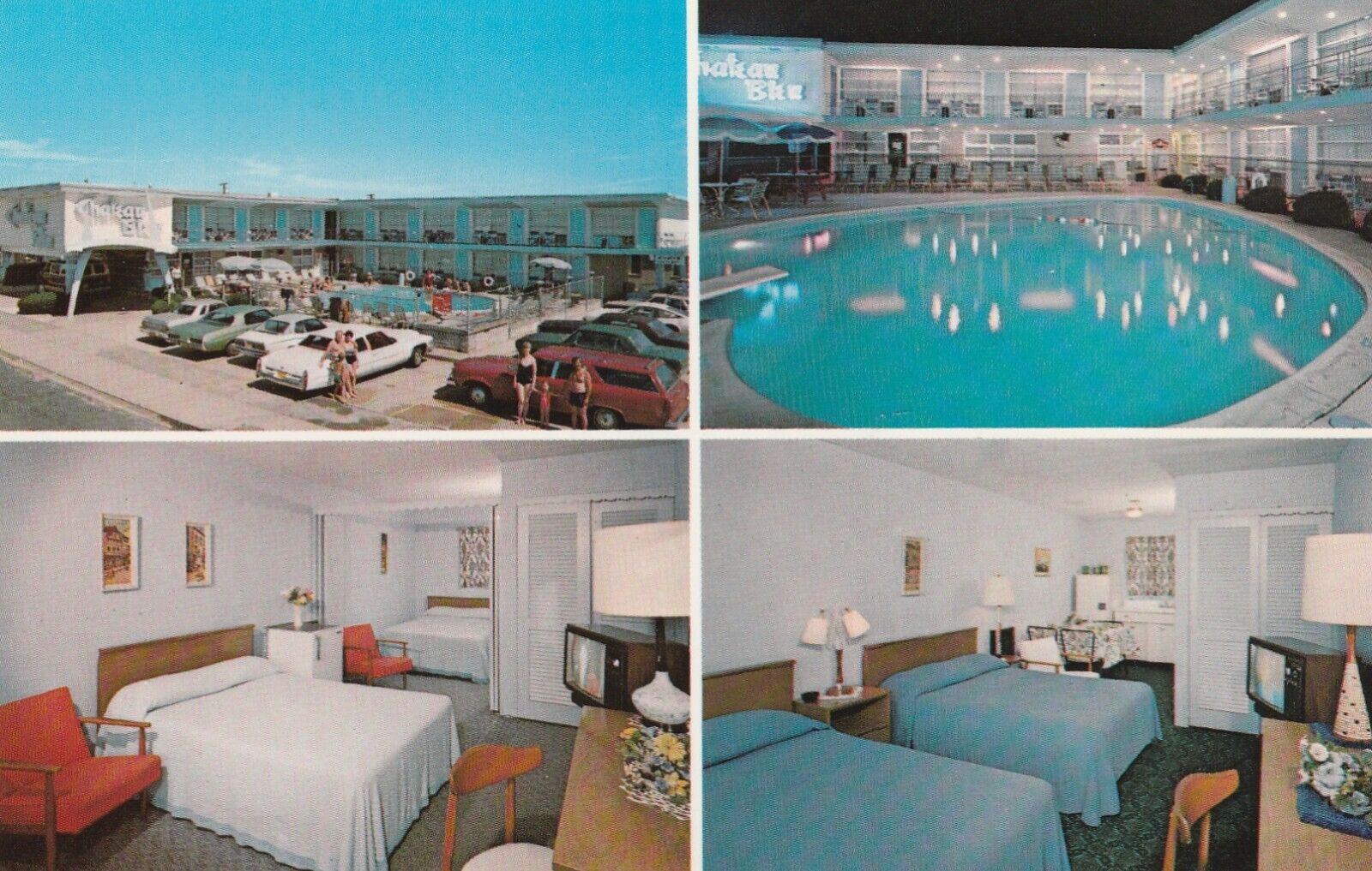 Wildwood Crest New Jersey Château Bleu Luxury Motel multiview vintage postcard
