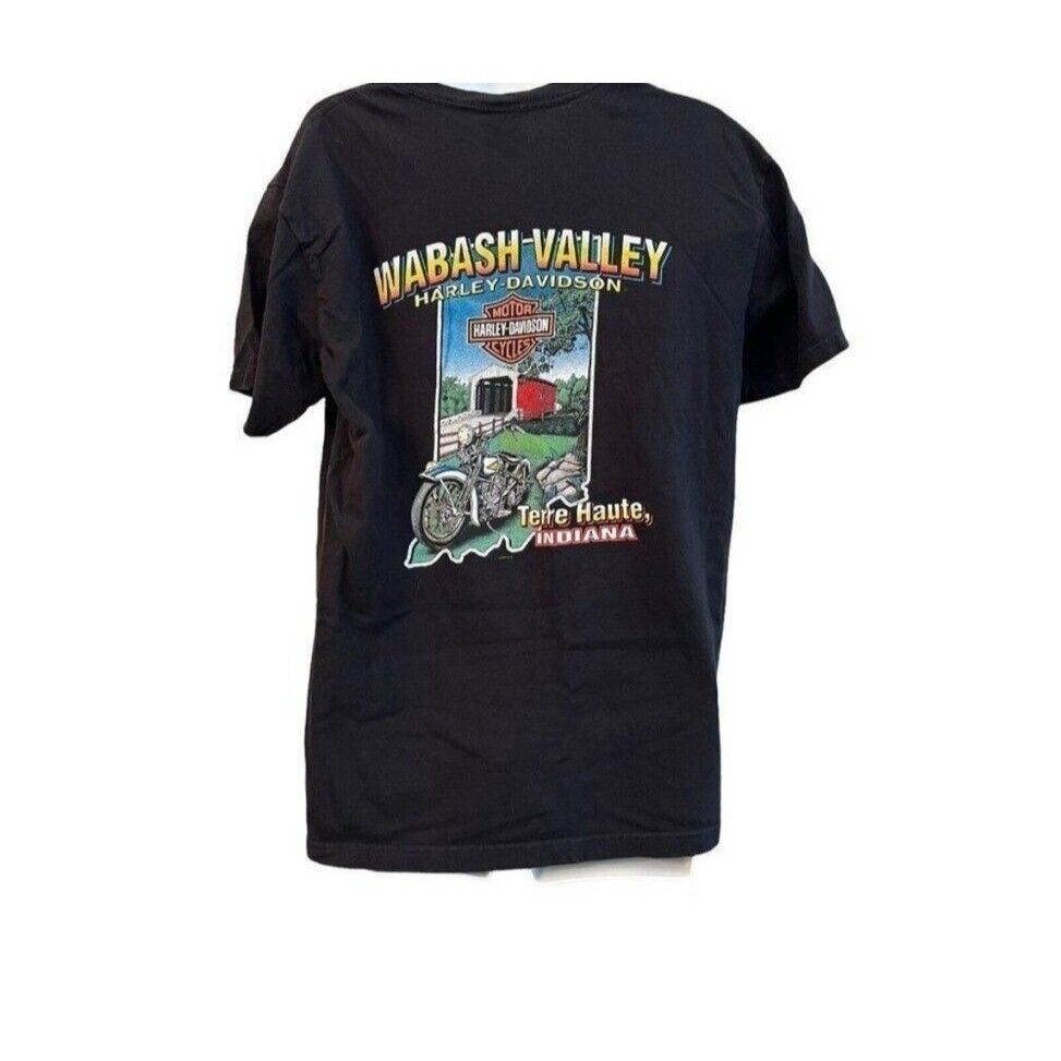 Harley Davidson XL T Shirt Wabash Valley Terre Haute Indiana HD Motorcycles Vtg