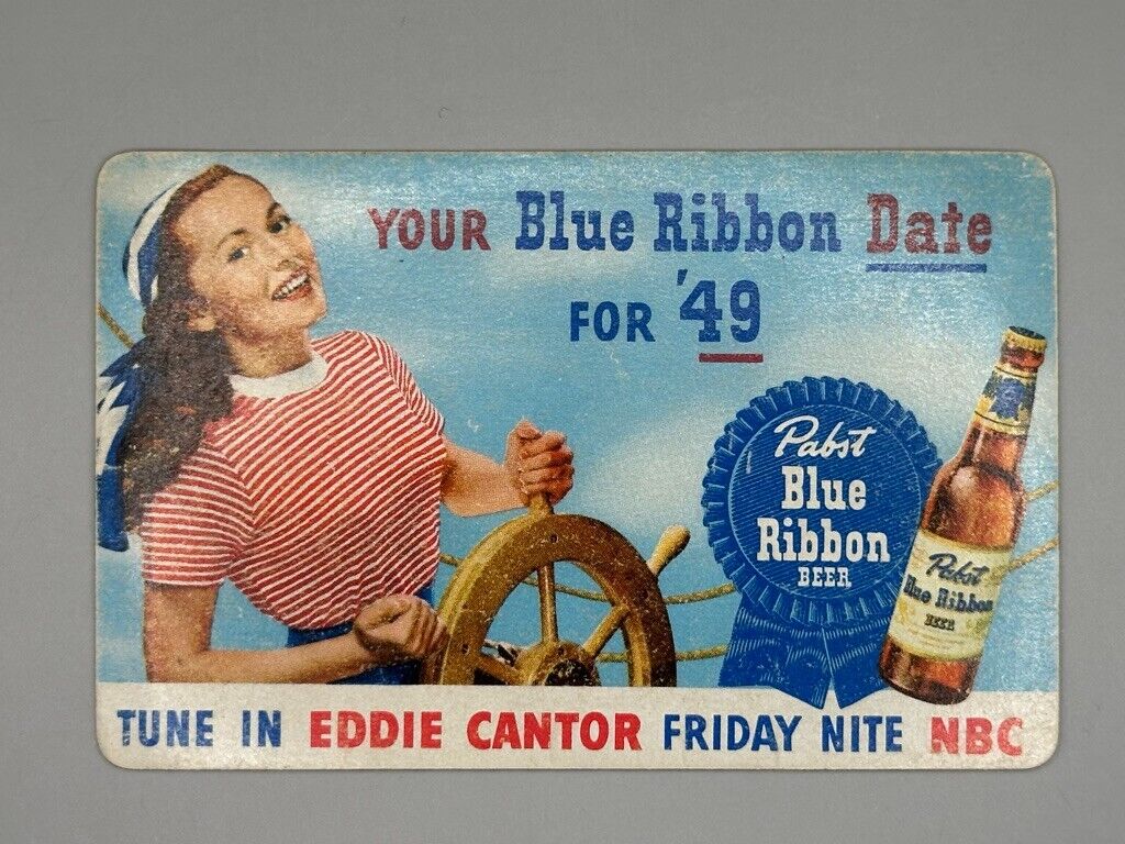 1949 PABST BLUE RIBBON BEER Pocket Calendar Vintage Advertising