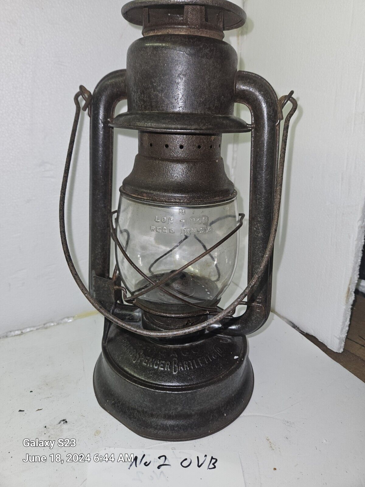 Vintage OVB No 2 SG Tubular Kerosene Lantern