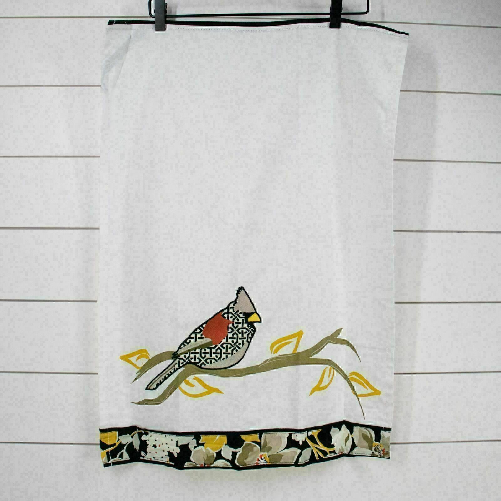 NEW Vera Bradley Dogwood Birdie Tea Kitchen Towel Embroidered Fabric