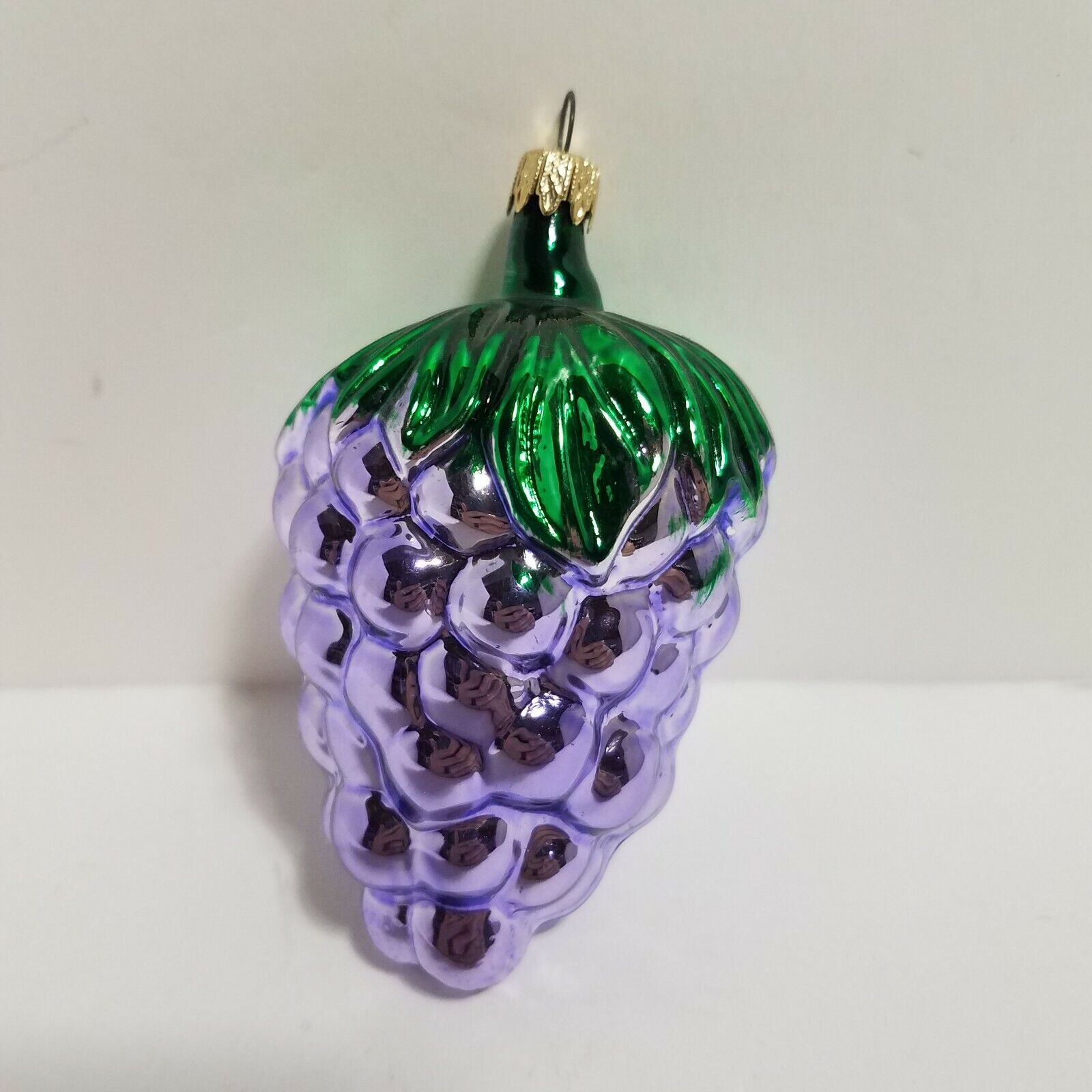 Vintage Colombia Purple Grape Cluster Mercury Glass Christmas Ornament 