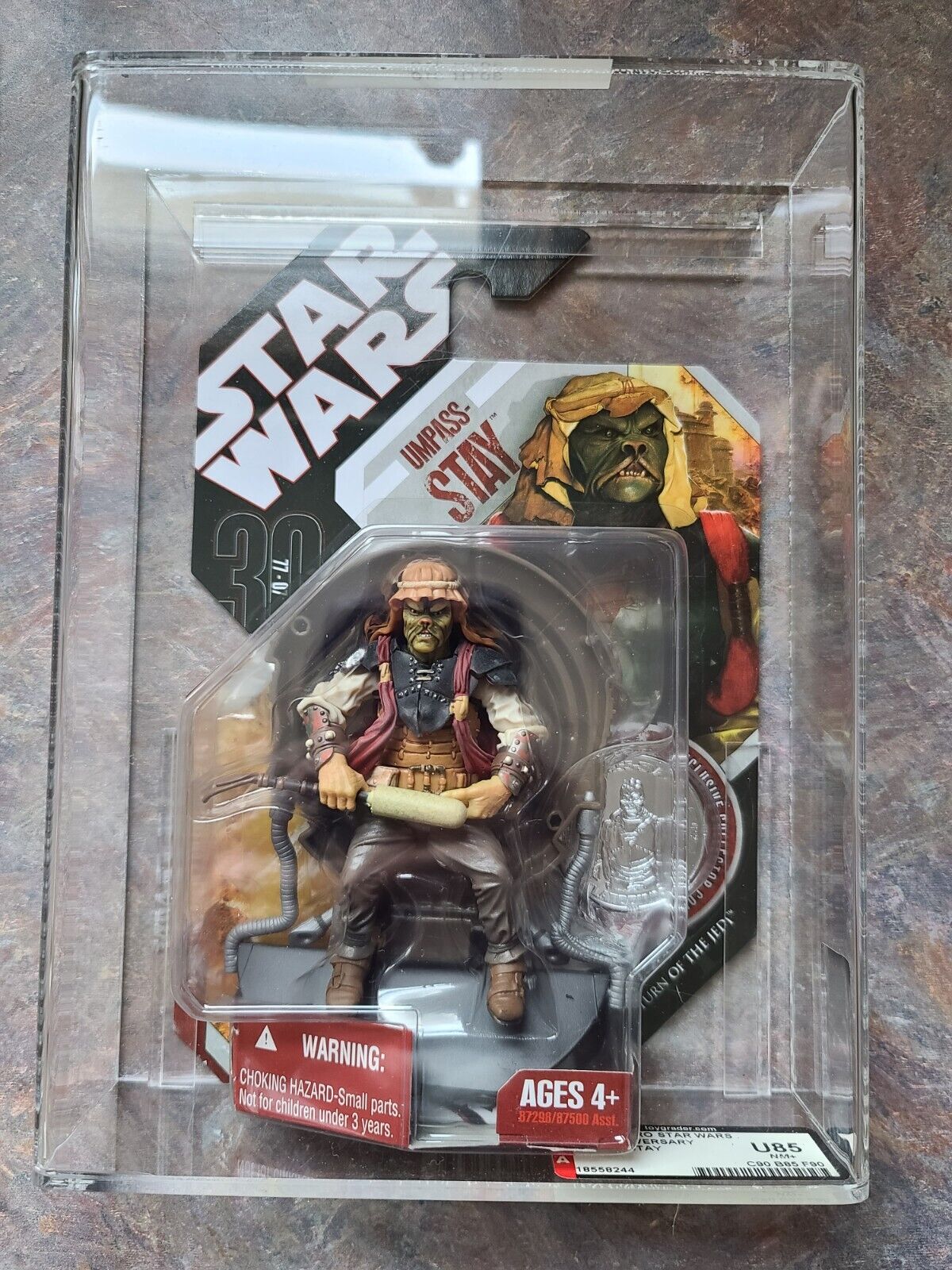 Umpass Stay Jabba\'s # 27  Stat Wars 30th Ann With Coin (GRADED FIGURE U85 NM+ )