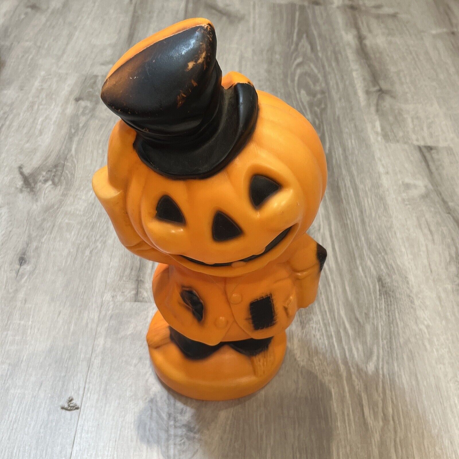 Vintage 1969 EMPIRE Halloween Pumpkin Man  Blow Mold Jack O Lantern 15”