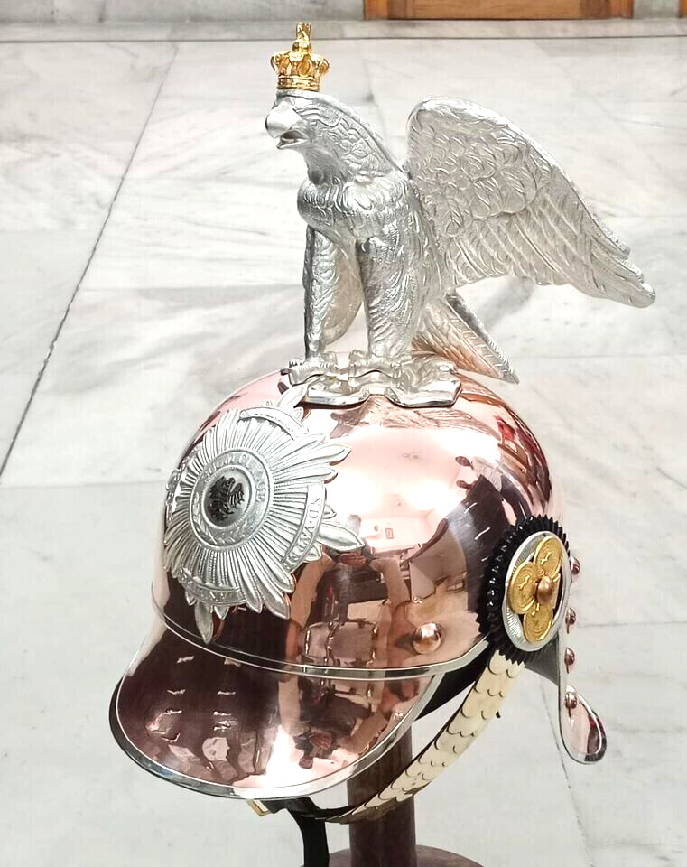 Imperial Prussian Copper Helmet German Officer Pickelhaube Eagle Helmet Gift