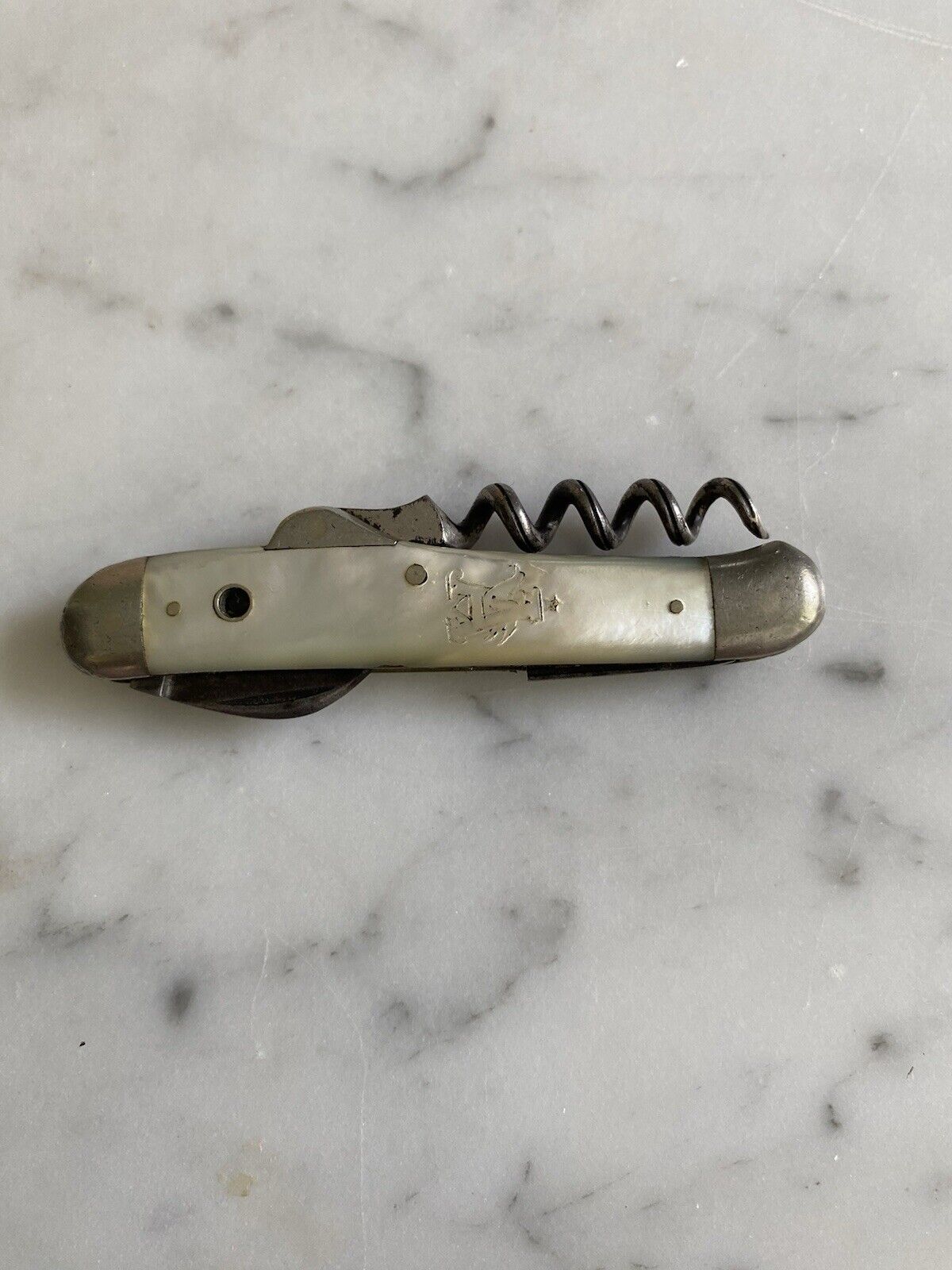 RARE Anheuser-Busch Germany Mother Of Pearl Knife 1890s-1910 corkscrew