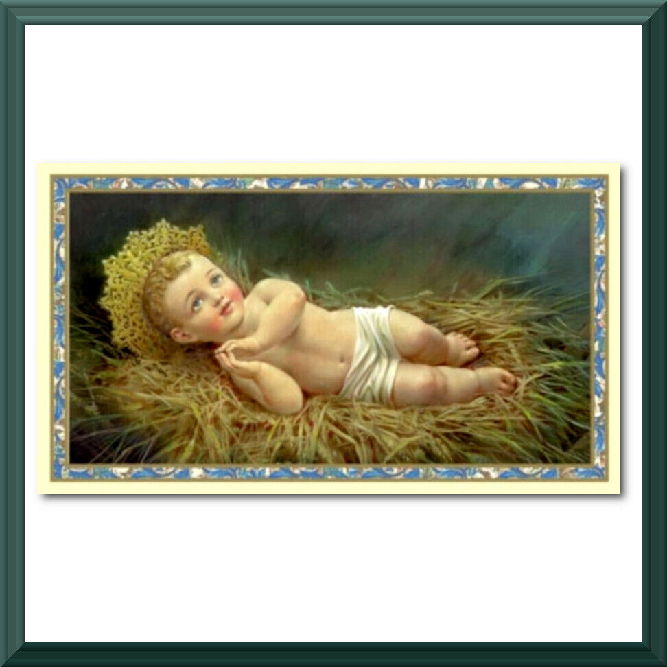 CHRISTMAS Holy Card Catholic Prayer Infant BABY JESUS Come Let Us Adore Him 