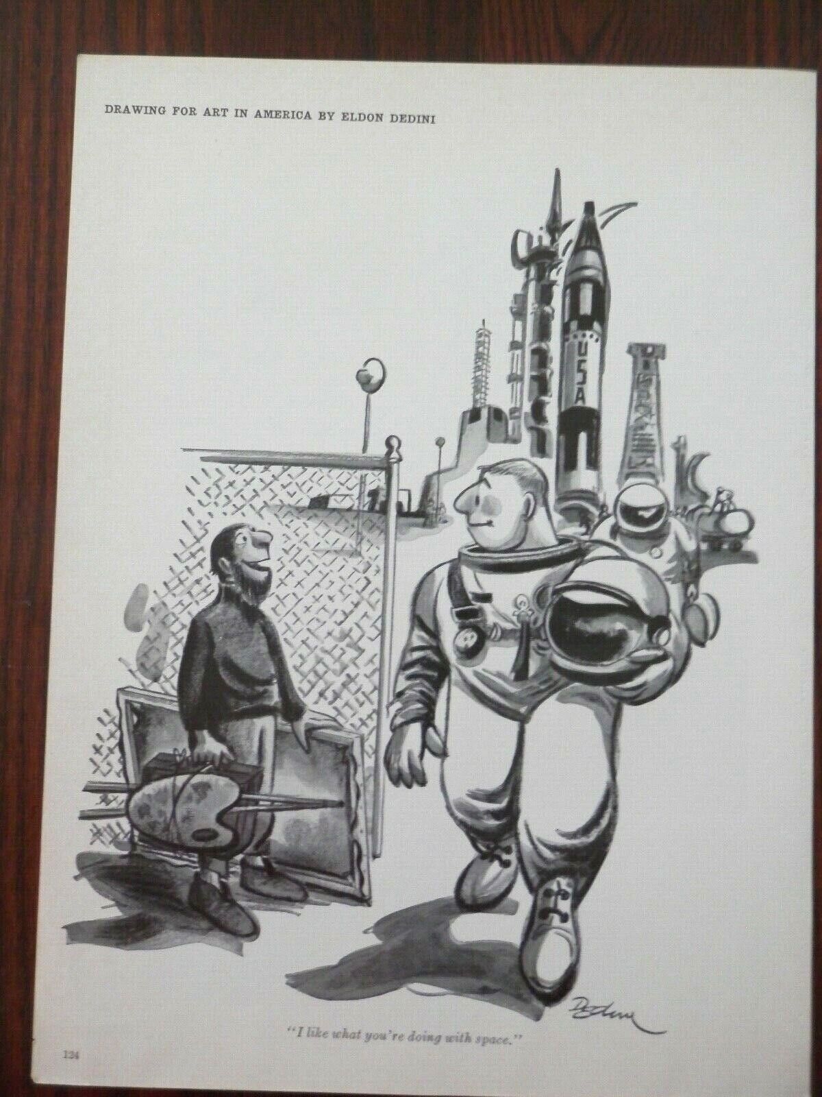 1967 Black & White Magazine Comic Art by Eldon Dedini, Astronaut & Space