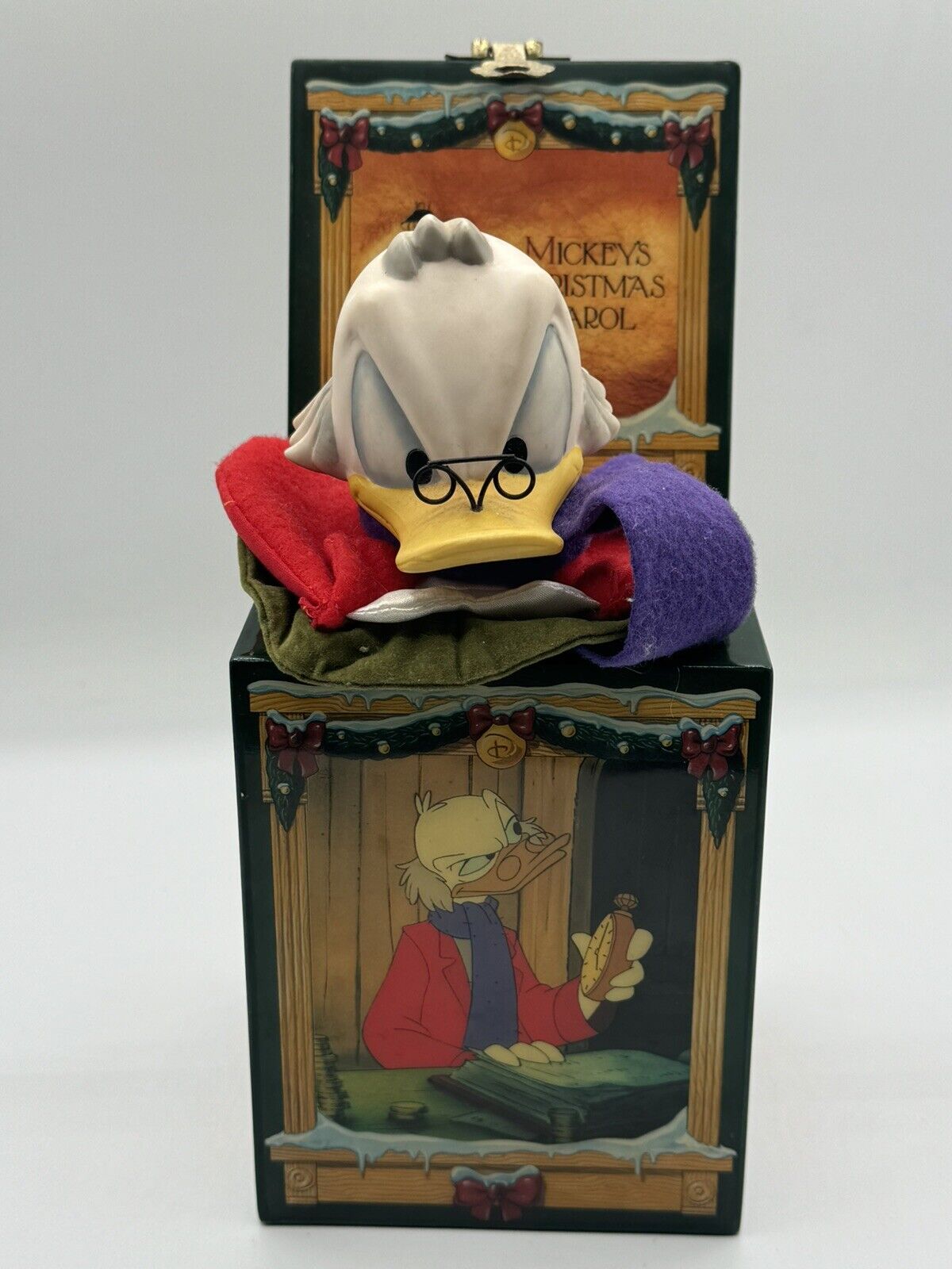 Rare Uncle Scrooge McDuck Musical Jack In Th Box Enesco Mickey’s Christmas Carol