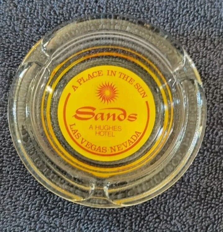 Vintage The Sands • A Hughes Hotel Ashtray “A Place In The Sun” Las Vegas Nevada