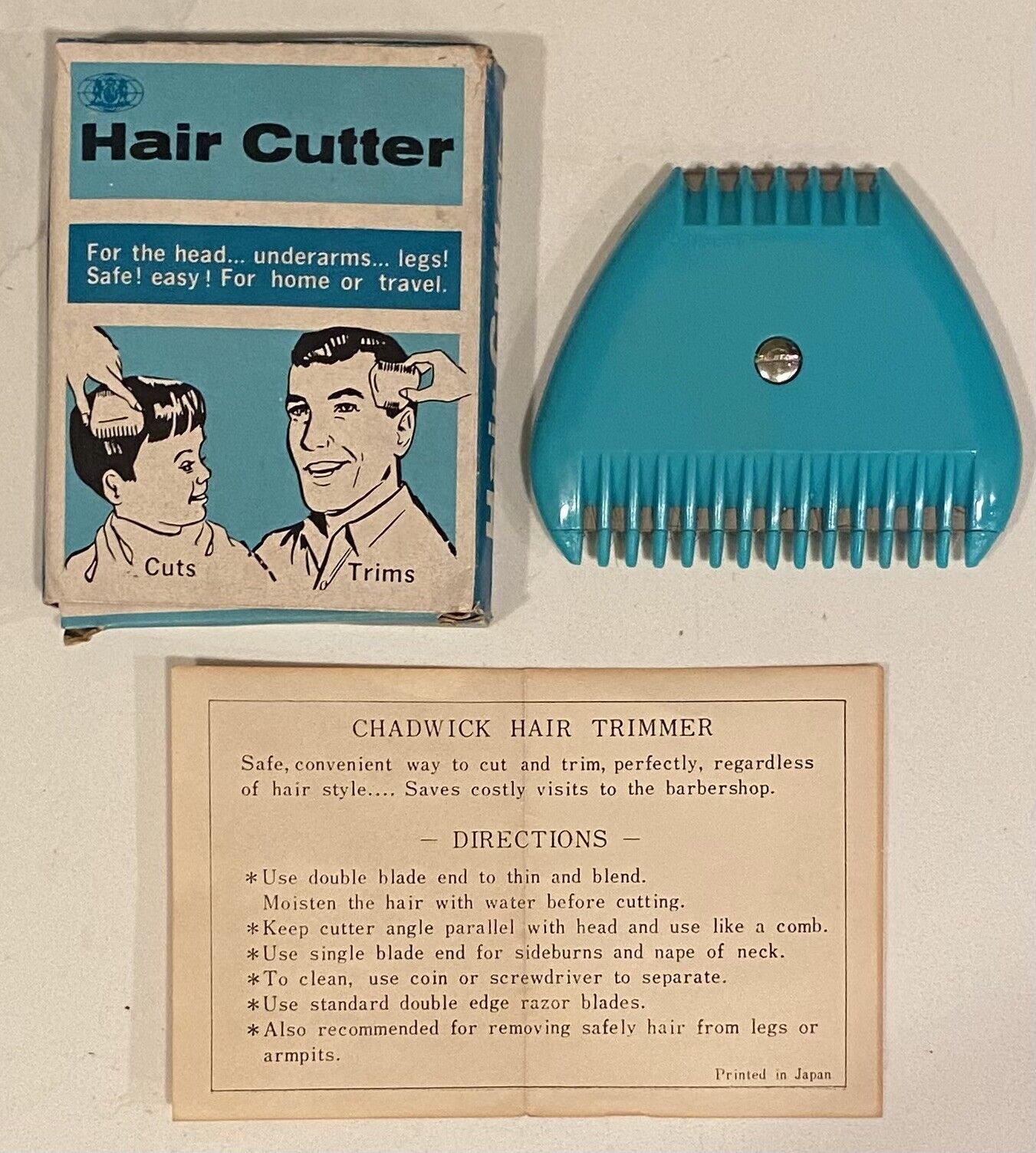 Vintage Chadwick Hair Trimmer Comb Home Barber Tool 1969 Great Condition