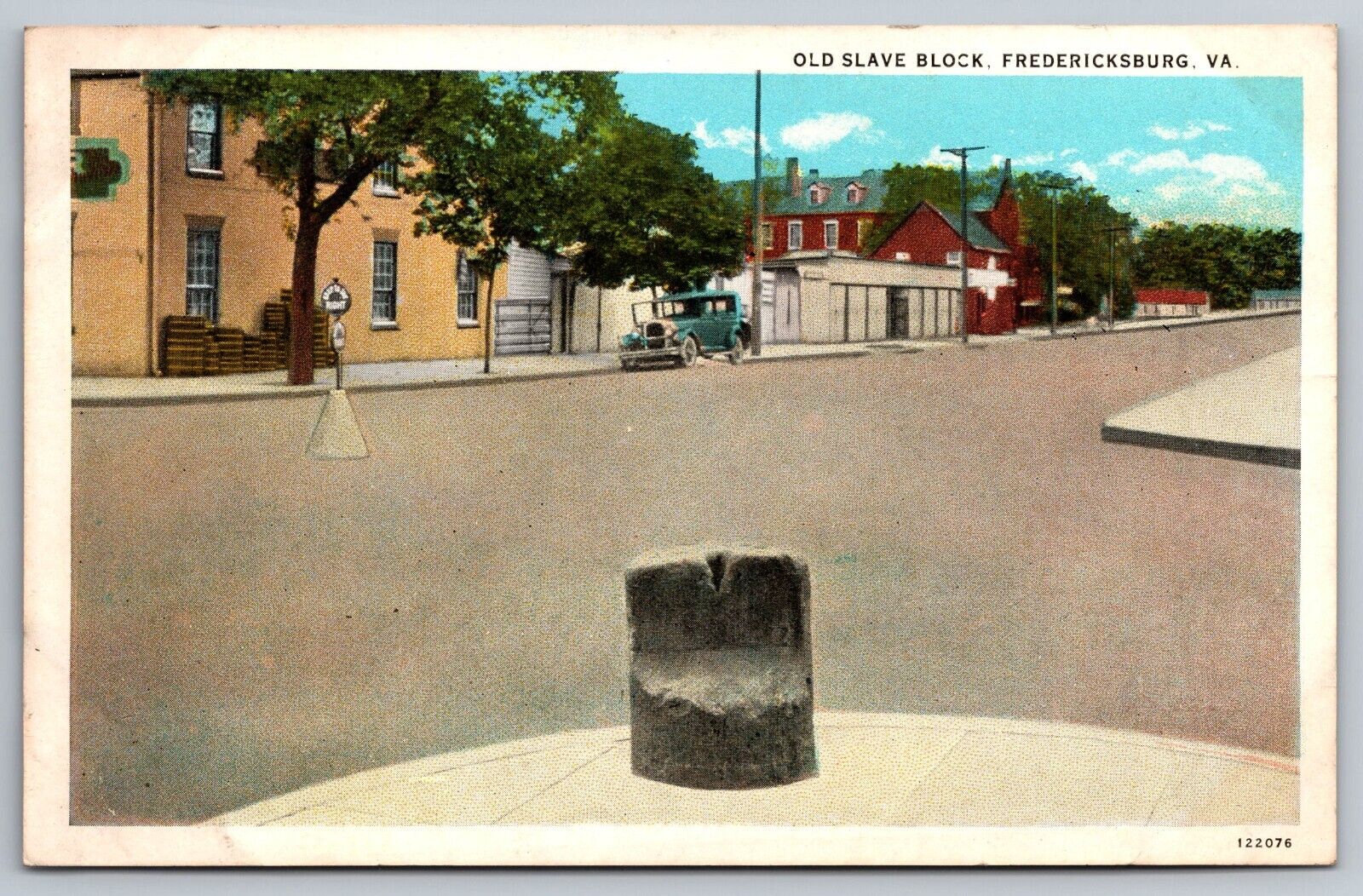 Slave Block. Where Slaves Were Sold. Fredericksburg, Virginia Postcard. VA